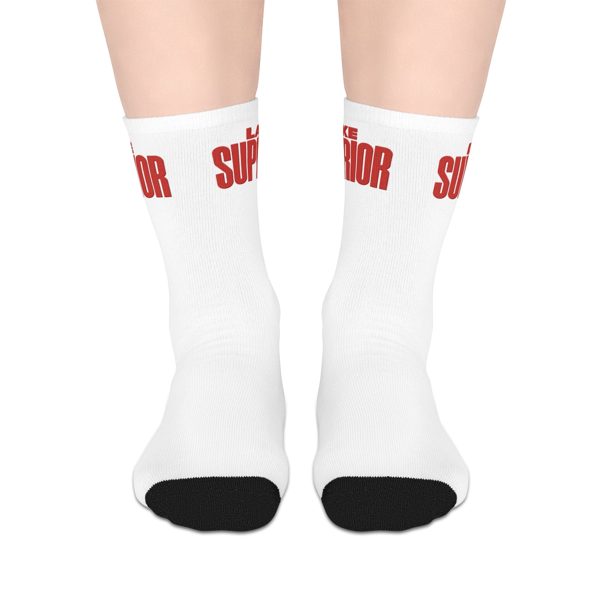 Lake Superior Cool Casual Mid-length Socks | Fun Lifestyle Gift, Quirky Fashion Accessory, Unique Socks for Everyday Wear