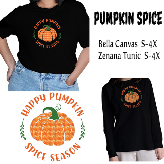 Glitter Spice Motif  Pumpkin T-shirt or Tunic