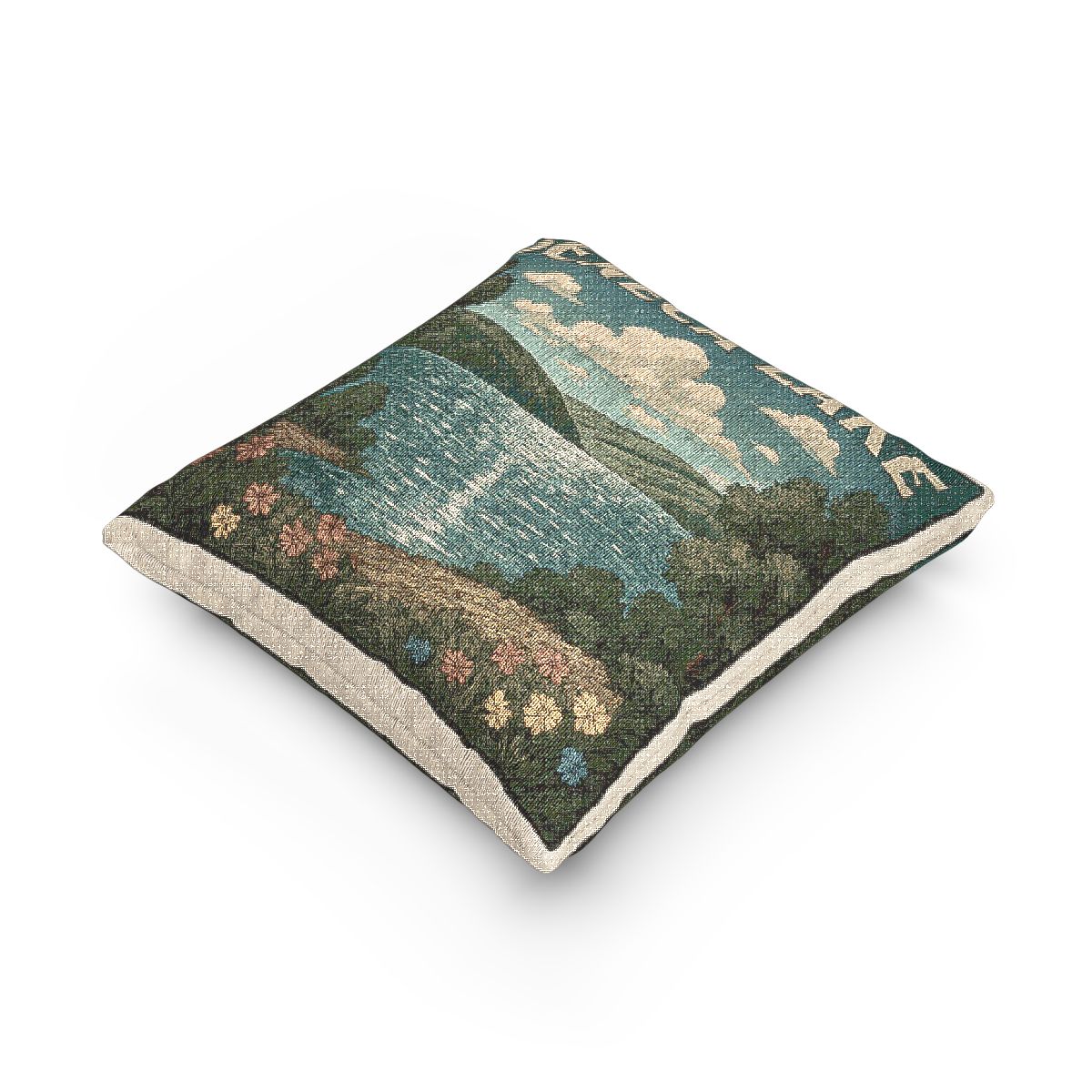 Seneca Lake Woven Pillow | Rustic Home Decor, Nature Accent, Lake House Gift, Boho Living Room Accessory, Cozy Cabin Decor
