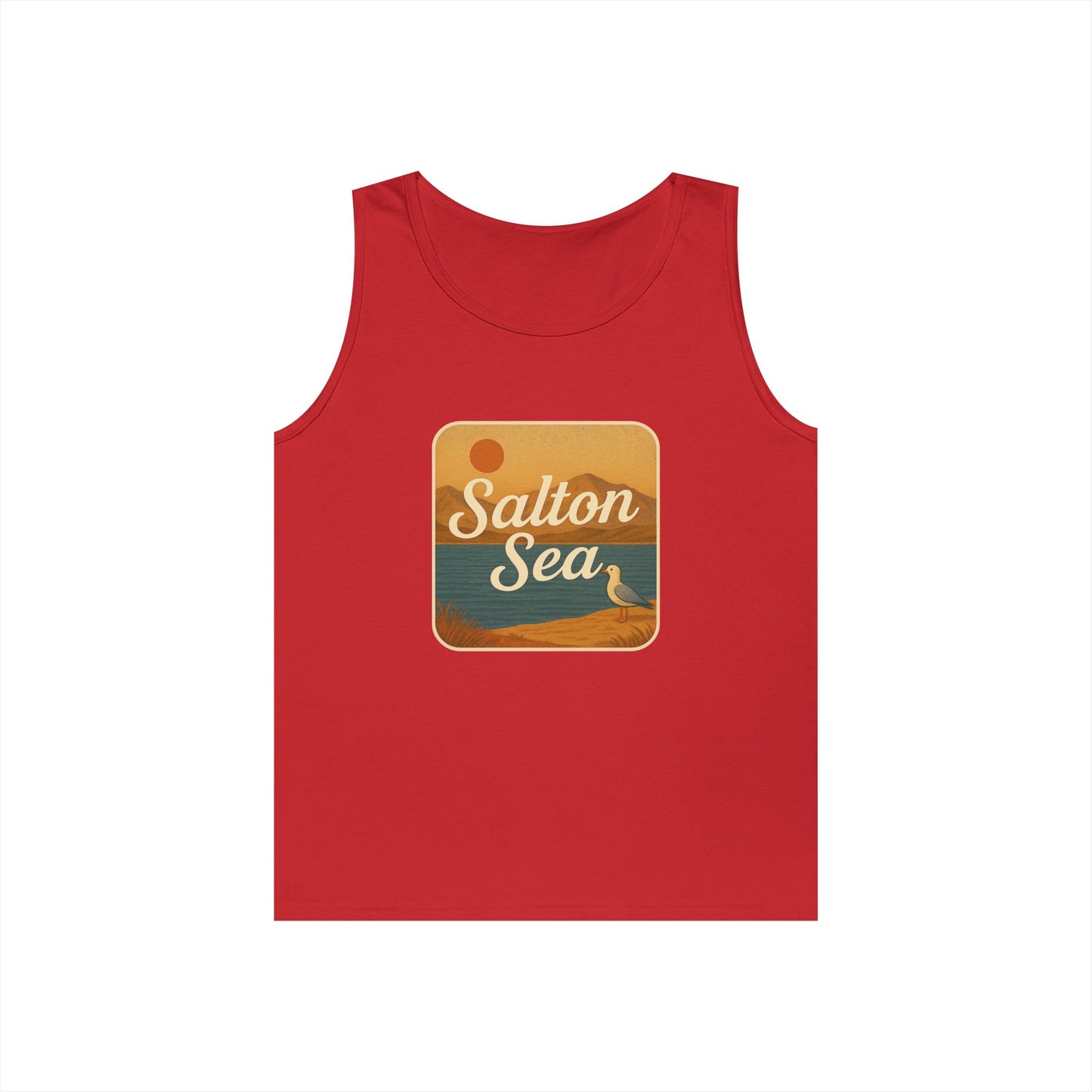 Salton Sea Vintage Unisex Heavy Cotton Tank Top, Summer Shirt, Lake Apparel, Outdoor Activity, Gift for Nature Lovers