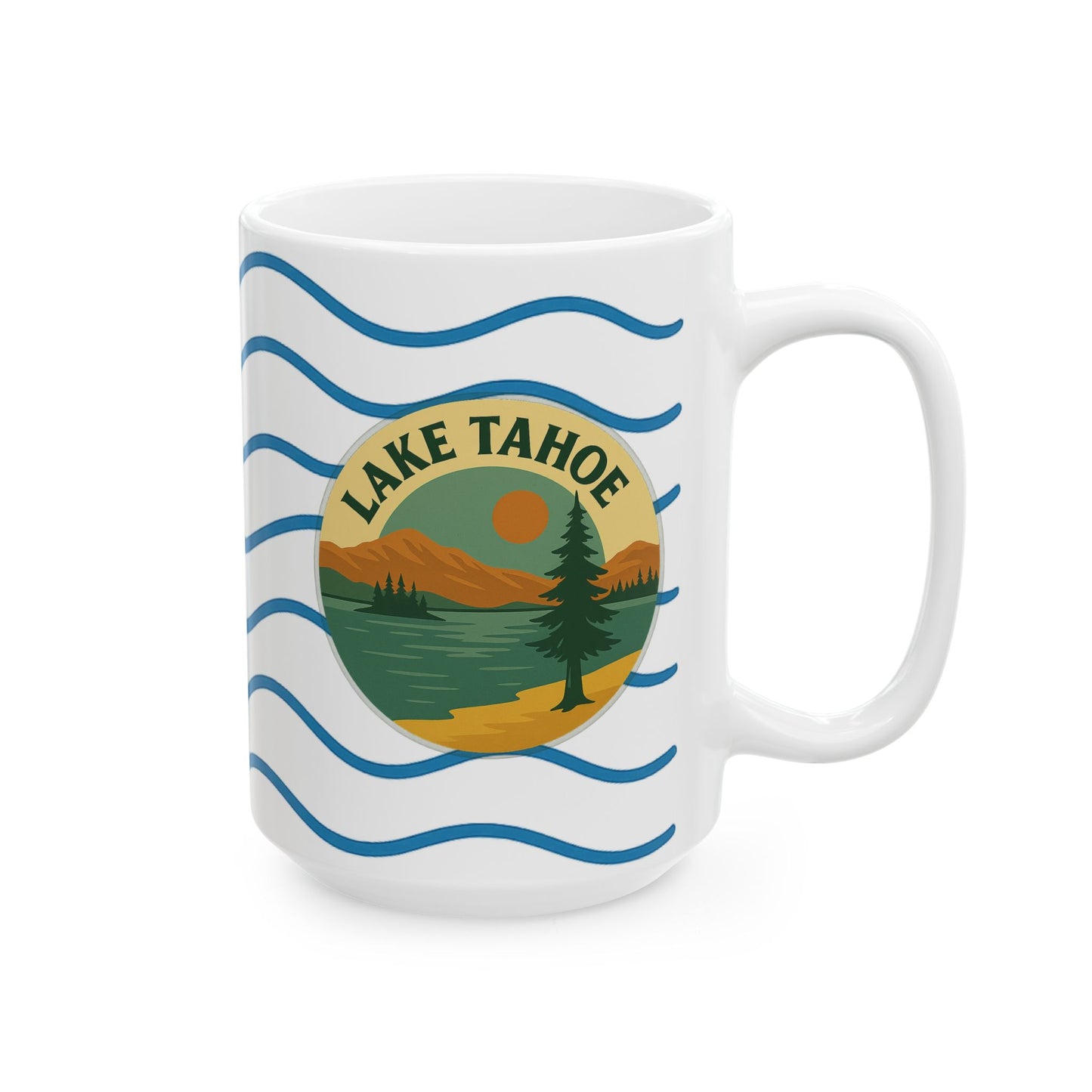 Lake Tahoe Serene Sunrise Ceramic Mug - Perfect for Coffee Lovers, Gift for Nature Enthusiasts, Beach Lover's Delight, Ocean Vibes, Relaxation