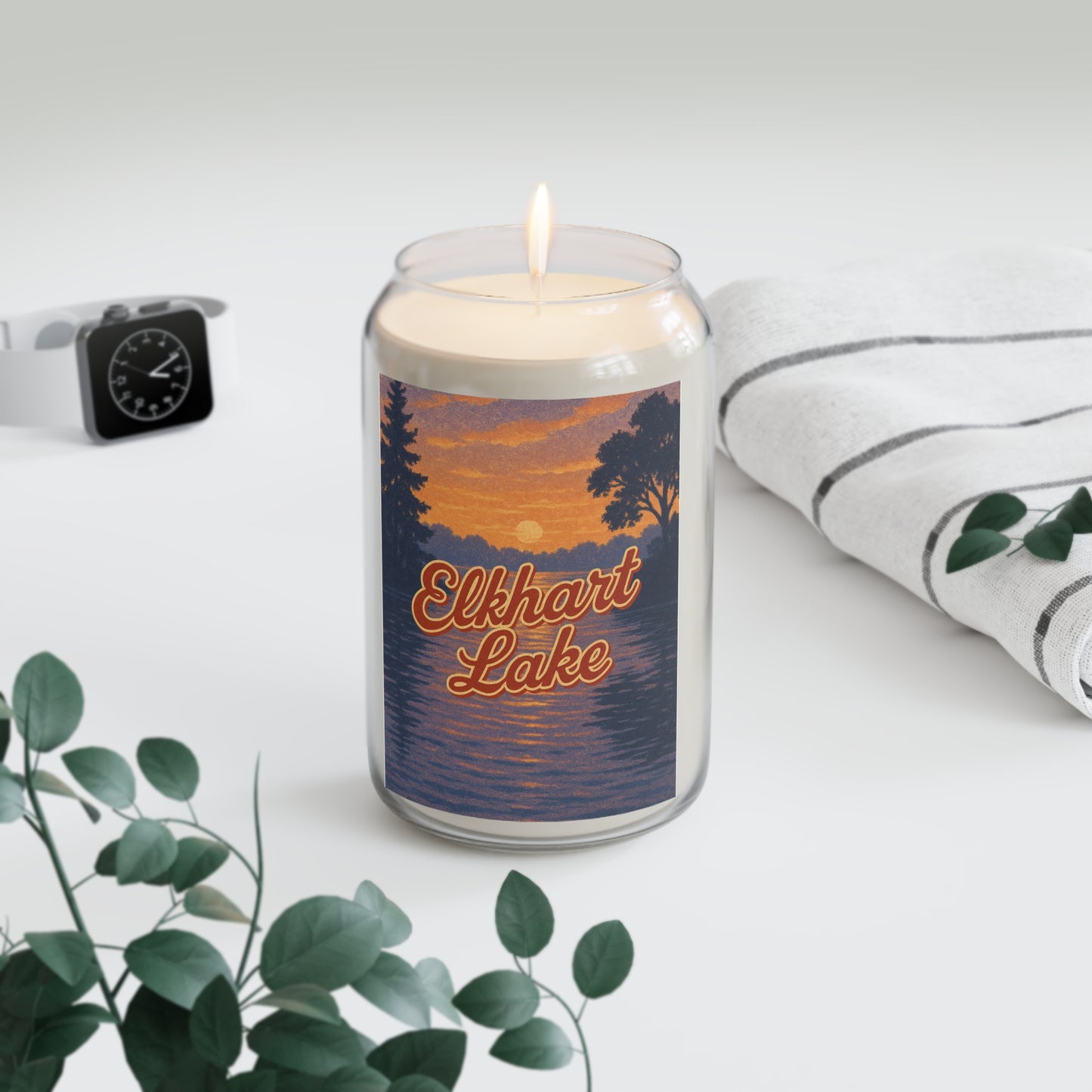 Elkhart Lake Soy Candle, Relaxing Home Decor, Gift for Her, Aromatherapy Candle, Summer Vibes