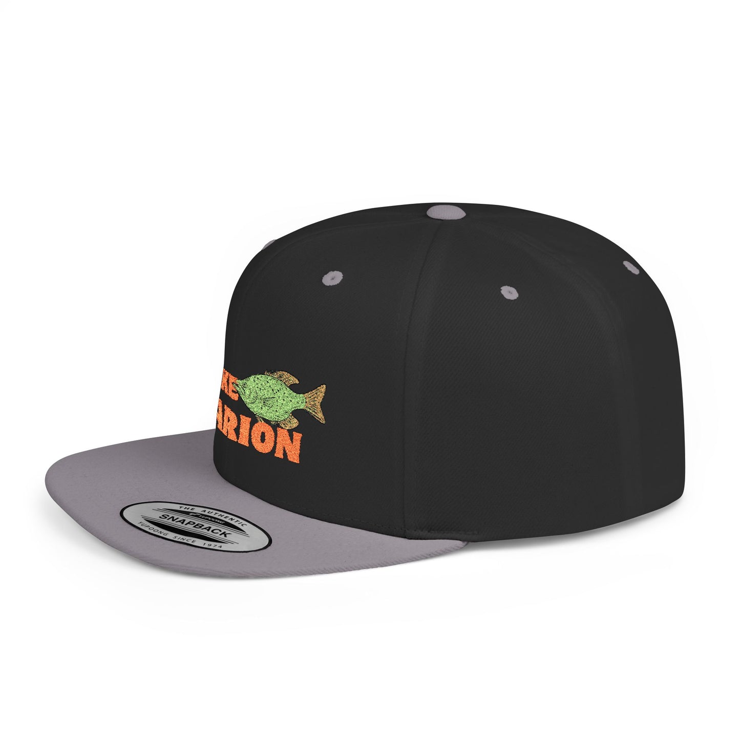 Lake Marion Fish Flat Bill Snapback Hat, Fishing Cap, Outdoor Gear, Lake House Gift, Summer Accessories, Stylish Headwear