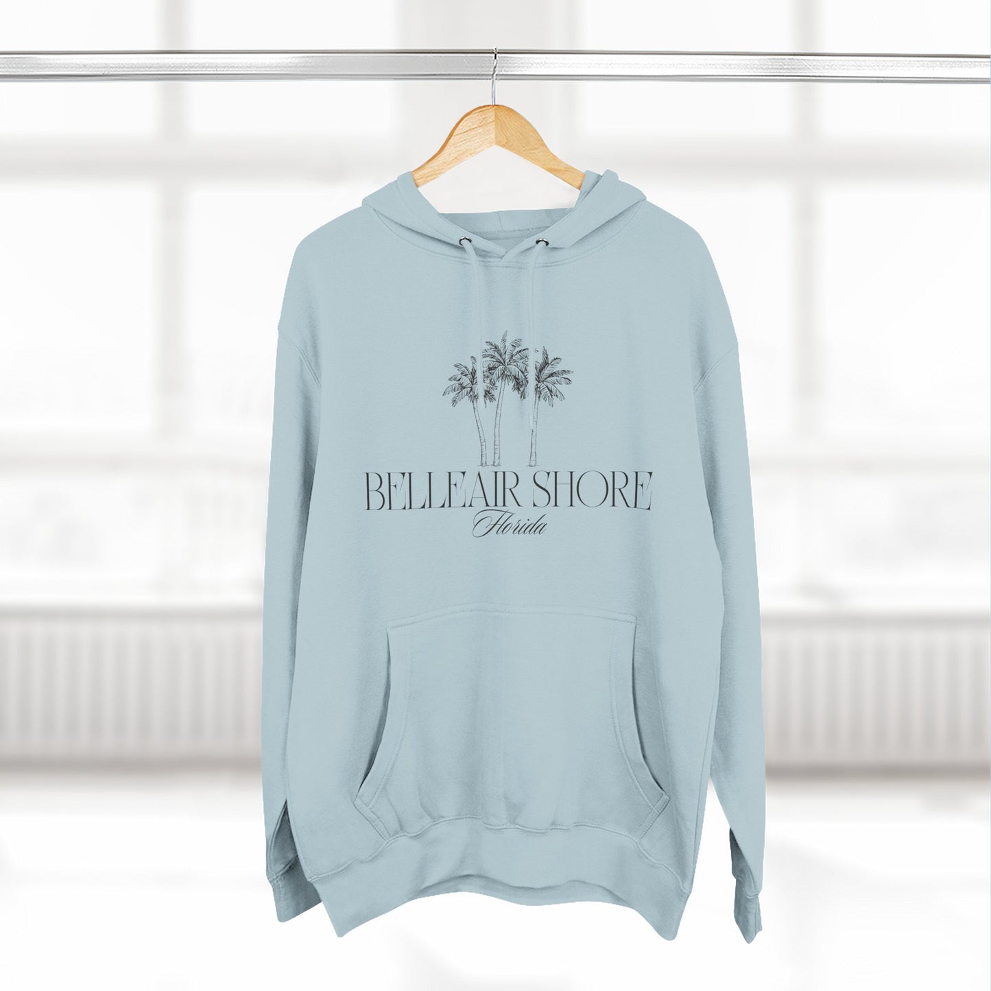 Belleair Shore Cozy Beach-Inspired Fleece Hoodie, Casual Wear, Beach Vibes, Relaxation, Gift for Summer Lovers, Travel Essential
