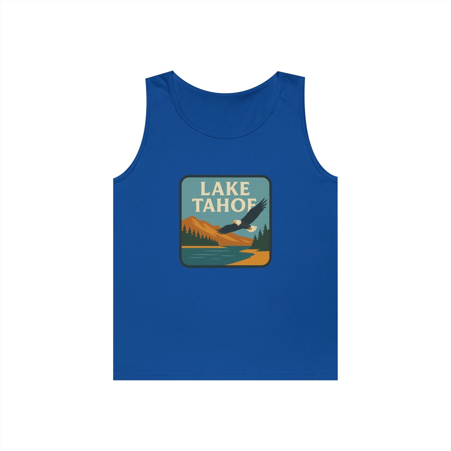 Lake Tahoe Vintage Unisex Heavy Cotton Tank Top, Summer Shirt, Lake Apparel, Outdoor Activity, Gift for Nature Lovers