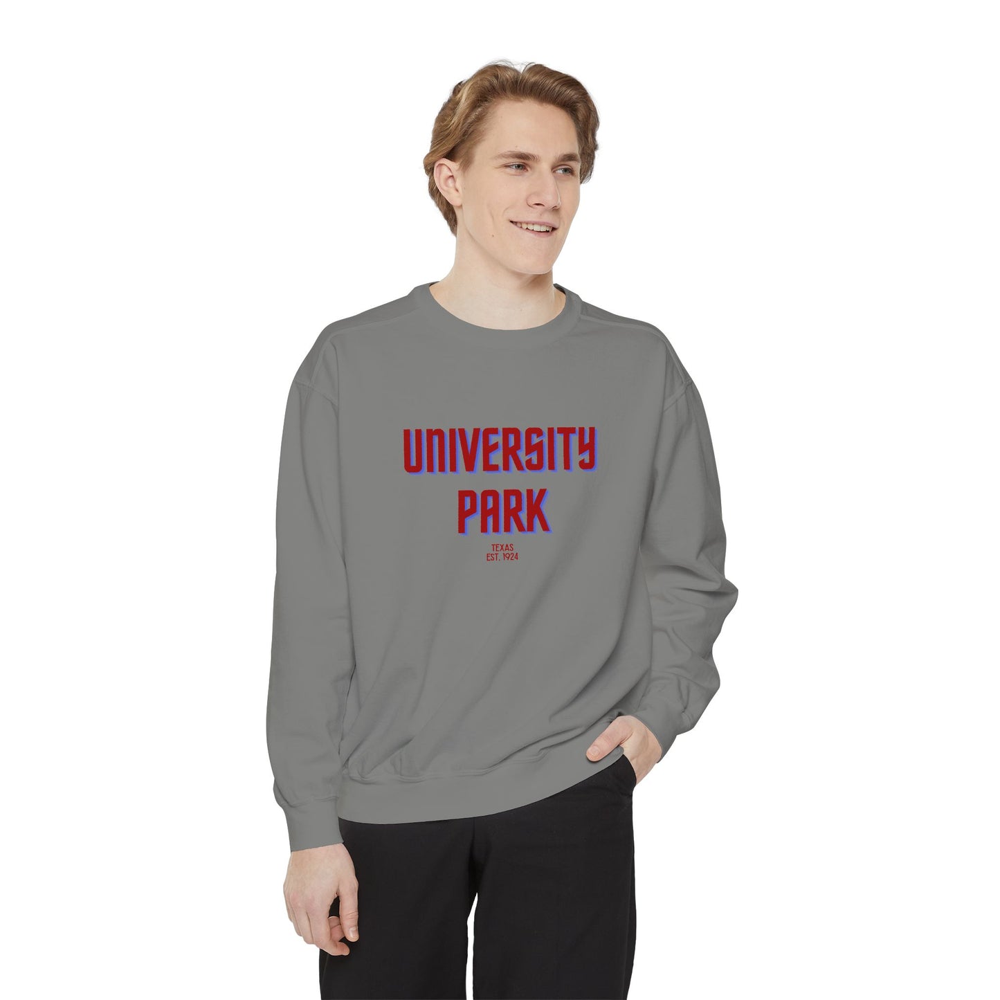University Park Unisex Garment-Dyed Sweatshirt | Cozy Fashion, Perfect for Casual Outings, Gifts, Fall & Winter Style, Everyday Comfort
