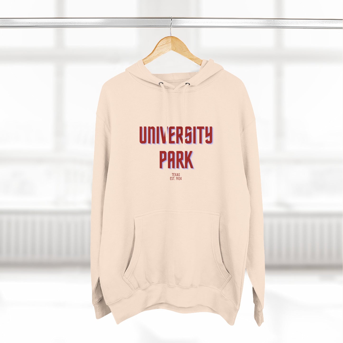 University Park Fleece Hoodie, Casual Sweatshirt, Cozy Layering Piece, Perfect Gift for All Occasions, Stylish Streetwear