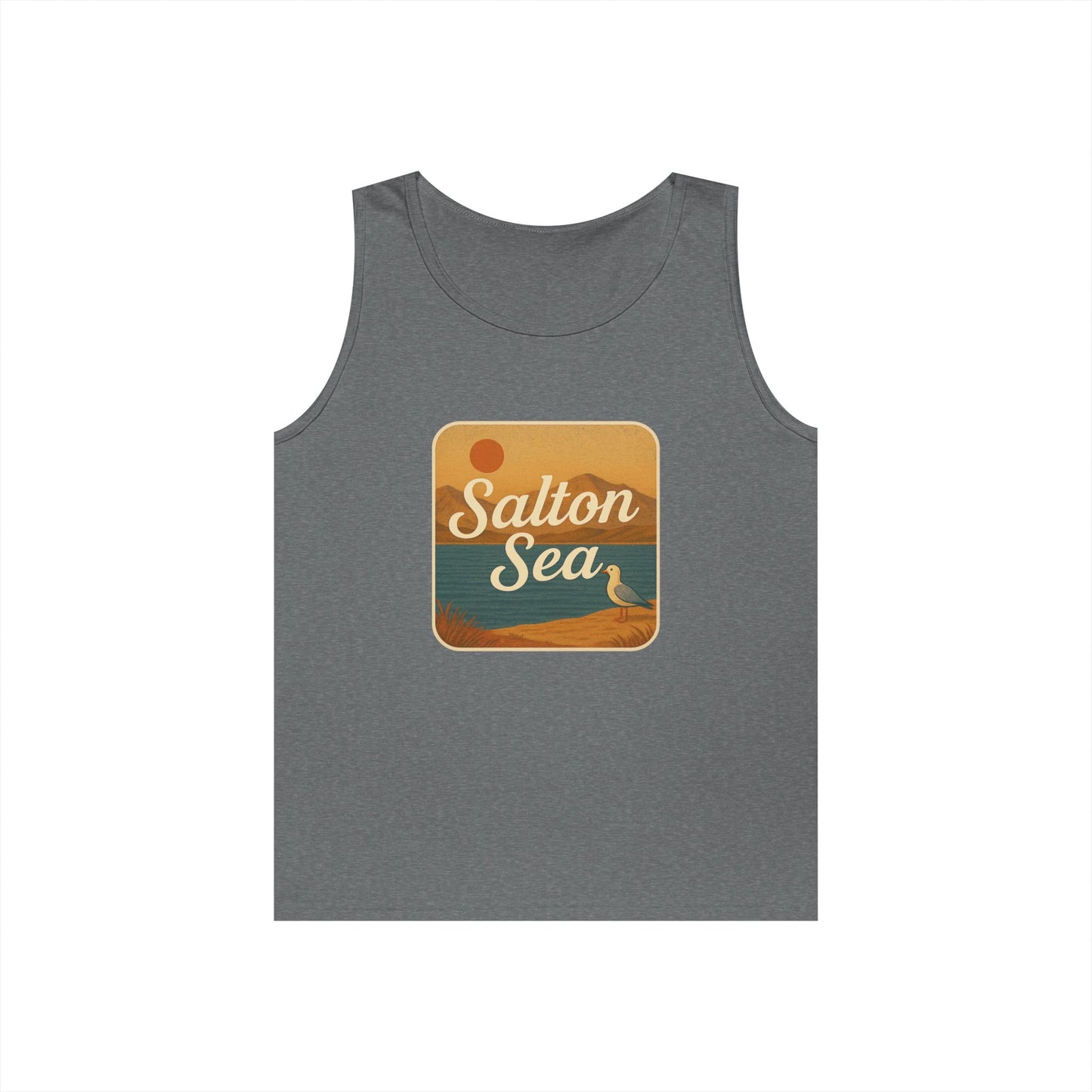 Salton Sea Vintage Unisex Heavy Cotton Tank Top, Summer Shirt, Lake Apparel, Outdoor Activity, Gift for Nature Lovers