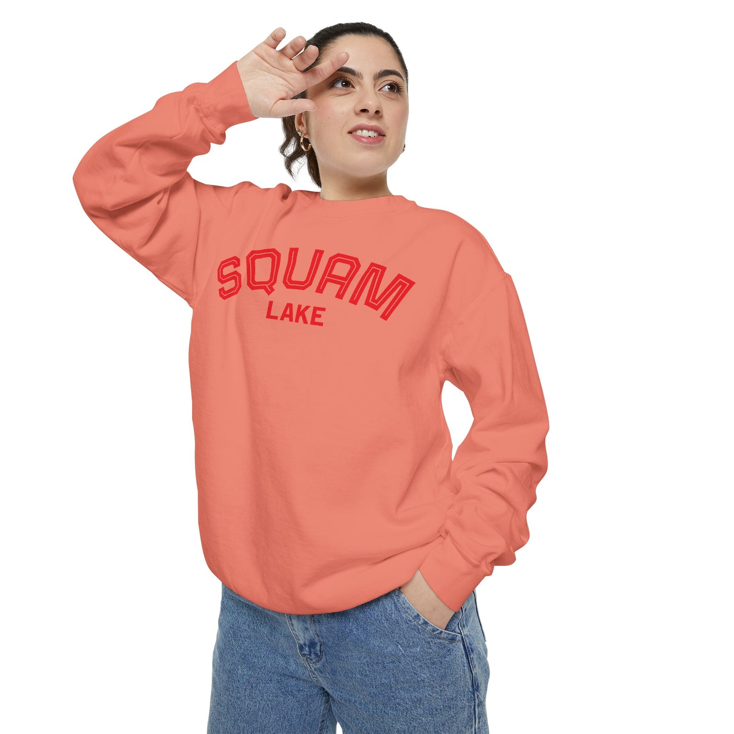 Squam Lake Unisex Garment-Dyed Sweatshirt, Cozy Casual Wear, Perfect for Lakeside Gatherings, Great for Fall, Gift for Nature Lovers