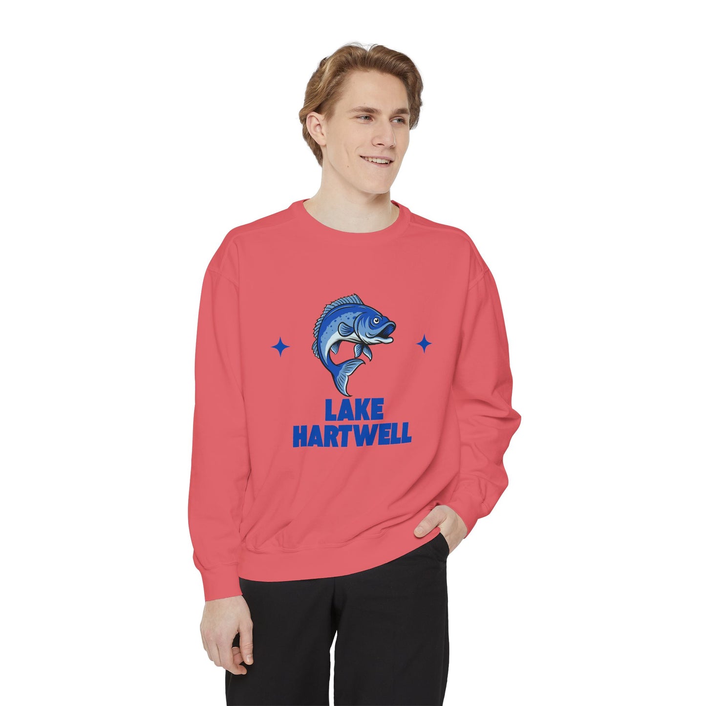 Lake Hartwell Fish Design Unisex Sweatshirt | Cozy Fishing Apparel, Casual Wear, Gift for Anglers, Lake Day Outfit, Nature Lovers Sweatshirt