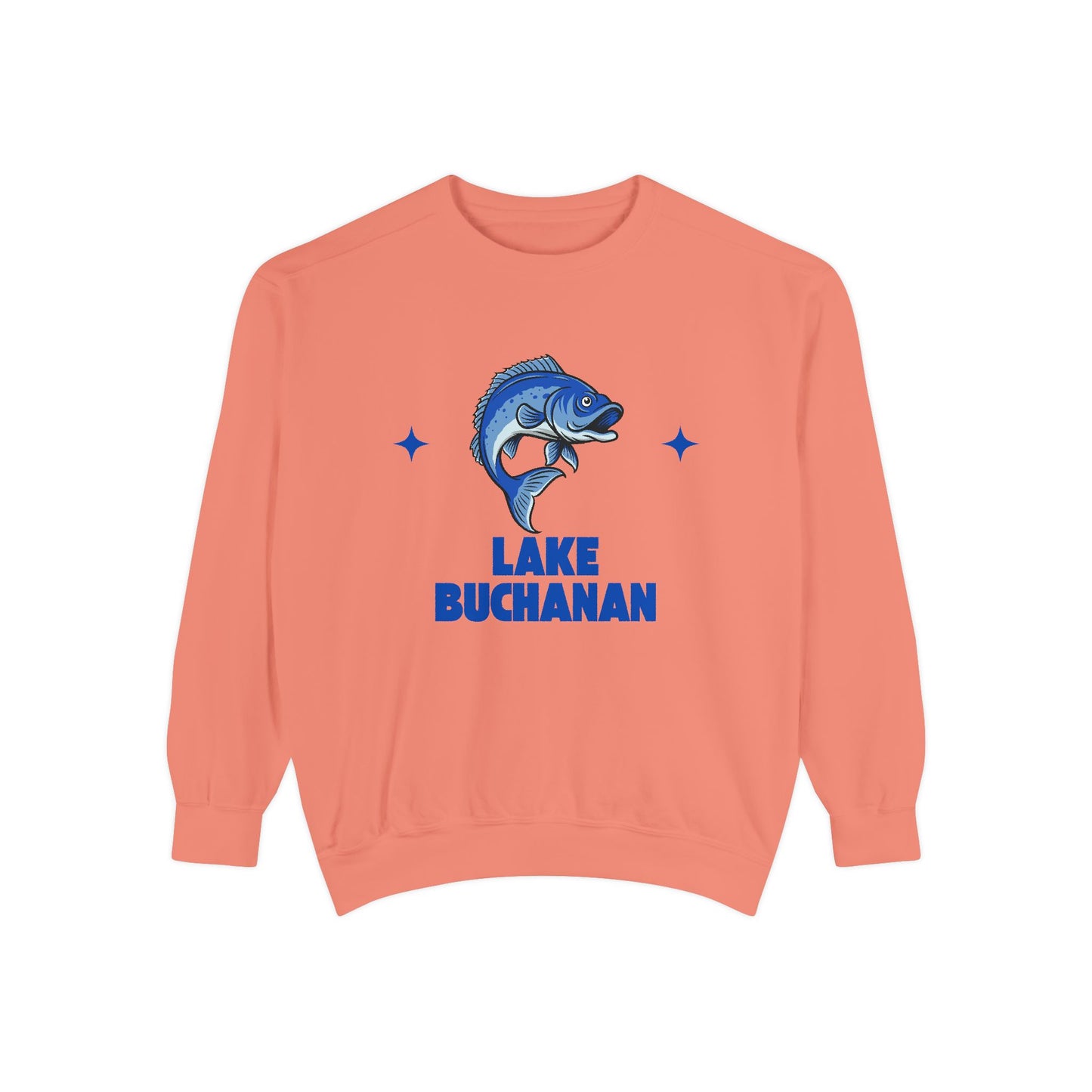 Lake Buchanan Fish Design Unisex Sweatshirt | Cozy Fishing Apparel, Casual Wear, Gift for Anglers, Lake Day Outfit, Nature Lovers Sweatshirt