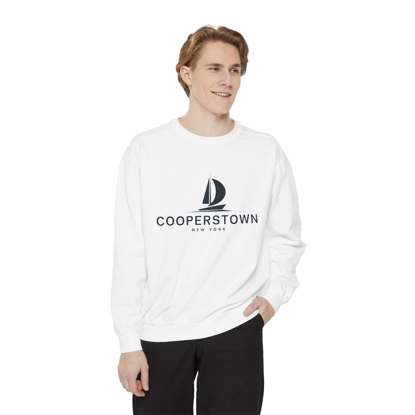 Cooperstown Vibes Unisex Sweatshirt | Garment-Dyed Comfort, Perfect for Casual Outings, Travel, Gifts, Autumn Days