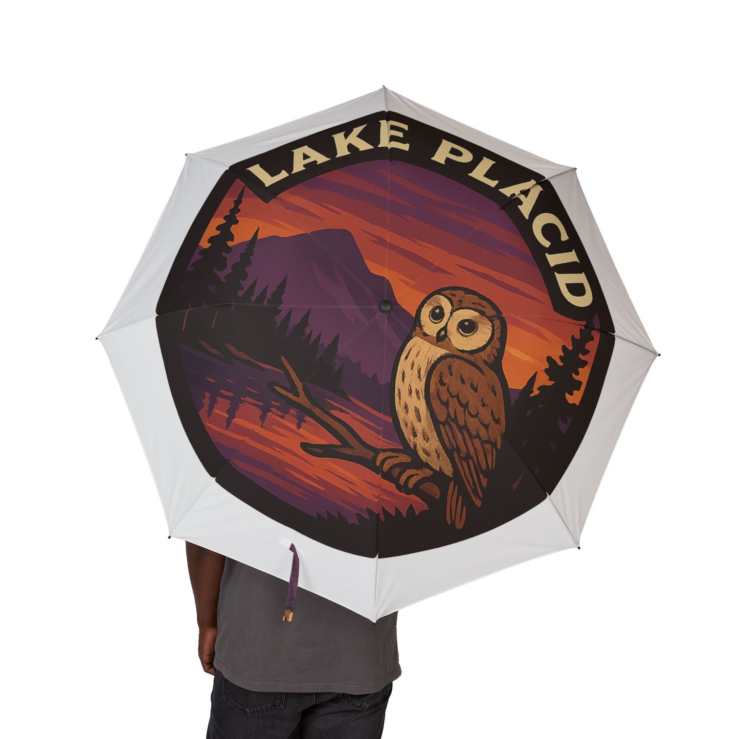 Lake Placid Semi-Automatic Foldable Umbrella, Travel Umbrella, Outdoor Gear, Gifts for Nature Lovers, Rainy Day Essential