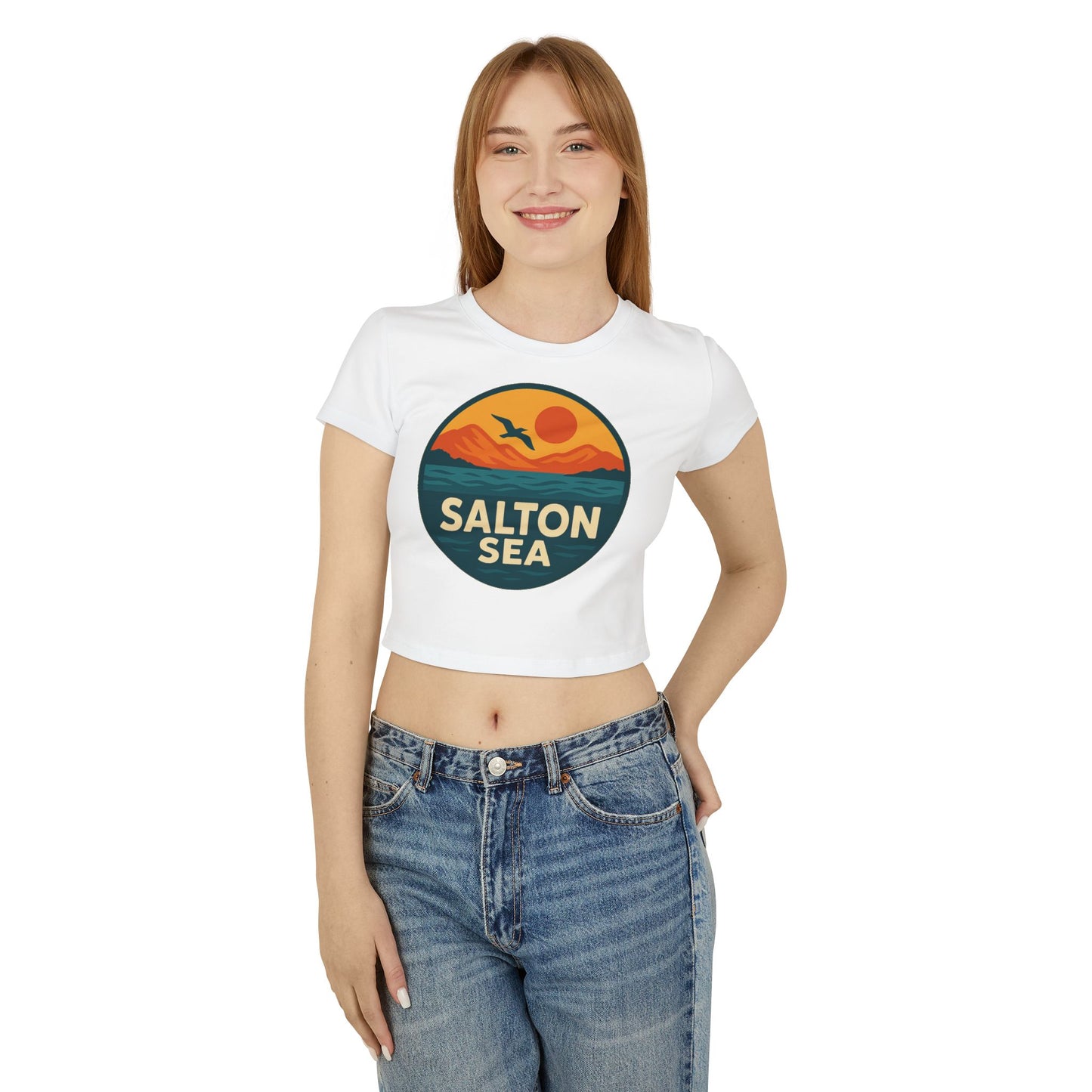 Salton Sea Women's Baby Tee - Vintage Style, Lake Lover Shirt, Summer Outfit, Nature Lover Gift, Travel-Inspired Top