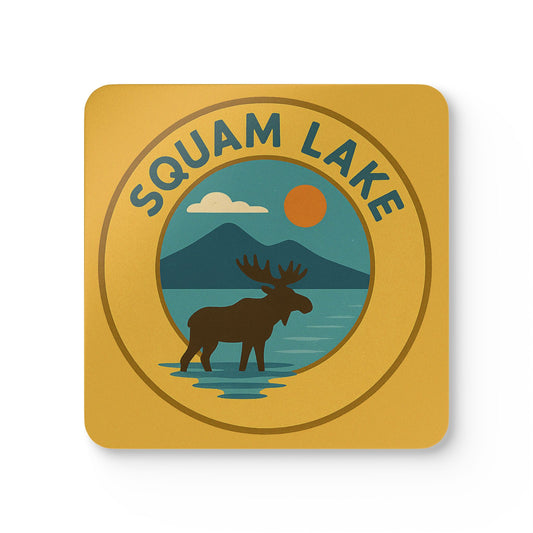 Rustic Cork Coaster Set, Nature Decor, Squam Lake Coasters, Cabin Decor, Gift for Homeowners, Scenic Coasters