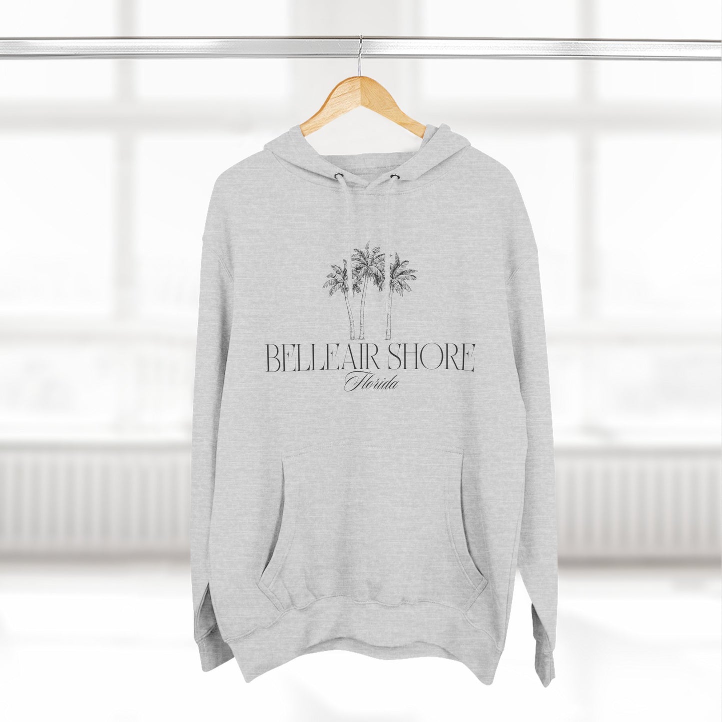 Belleair Shore Cozy Beach-Inspired Fleece Hoodie, Casual Wear, Beach Vibes, Relaxation, Gift for Summer Lovers, Travel Essential