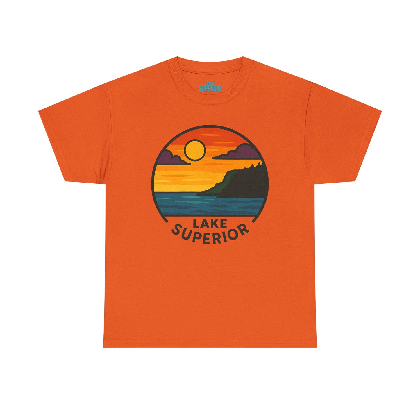 Lake Superior Graphic Tee | Unisex Heavy Cotton T-Shirt, Nature Lover Gift, Lake Adventure Shirt, Outdoor Apparel, Vintage Lake Design