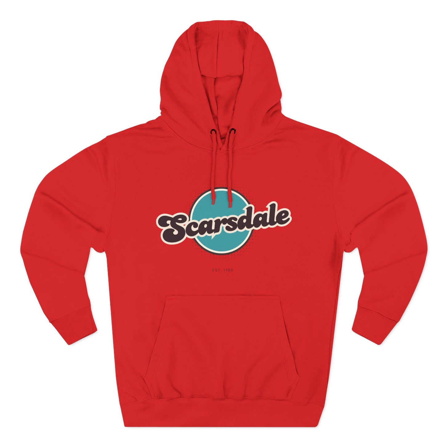 Scarsdale Retro Vibe Hoodie for Casual Days, Streetwear, Unisex Gift, Cozy Layering Apparel, Scarsdale Design Hoodie