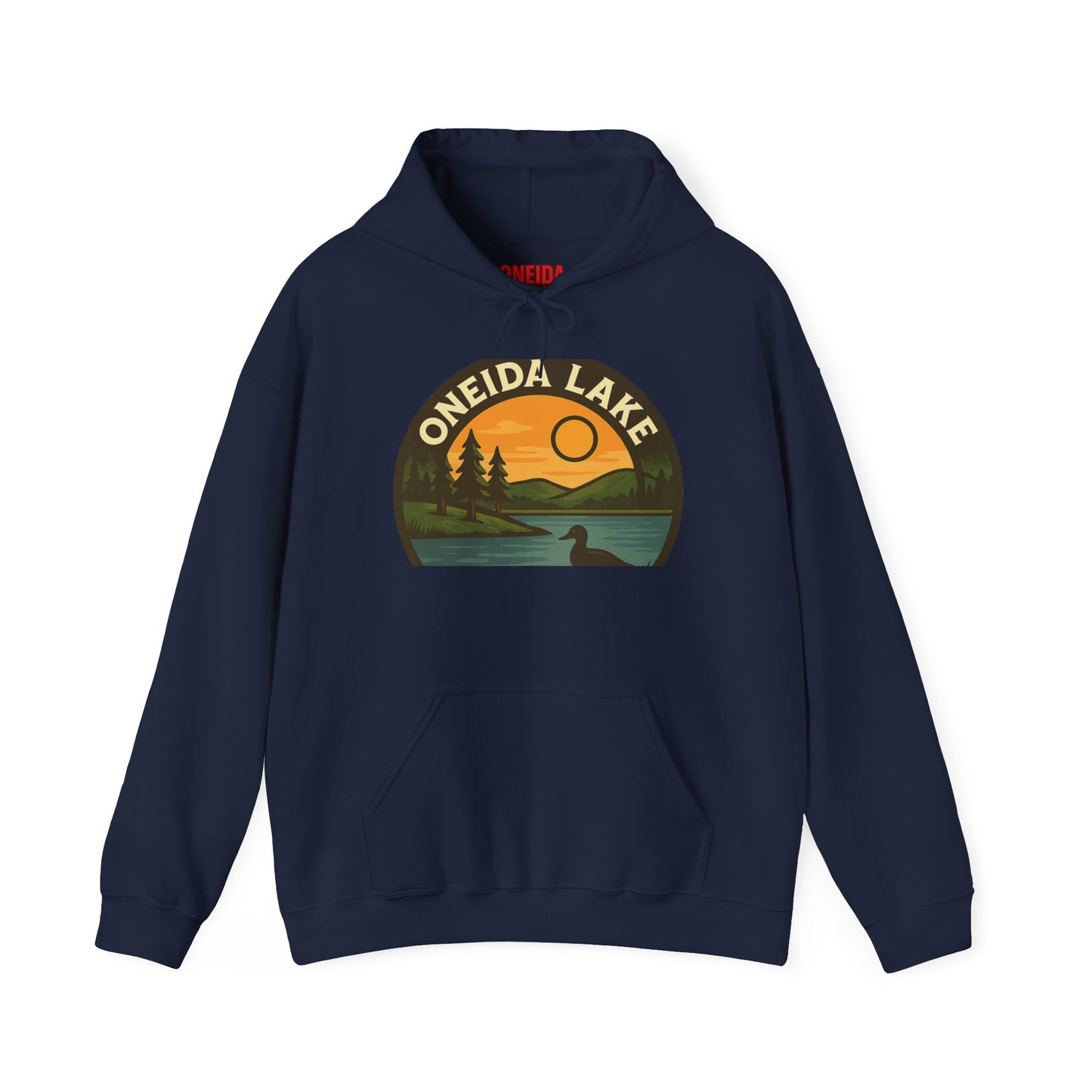 Oneida Lake Hoodie, Cozy Casual Wear, Unisex Sweatshirt, Lake Lover Gift, Outdoor Adventure Apparel, Summer Retreat Fashion