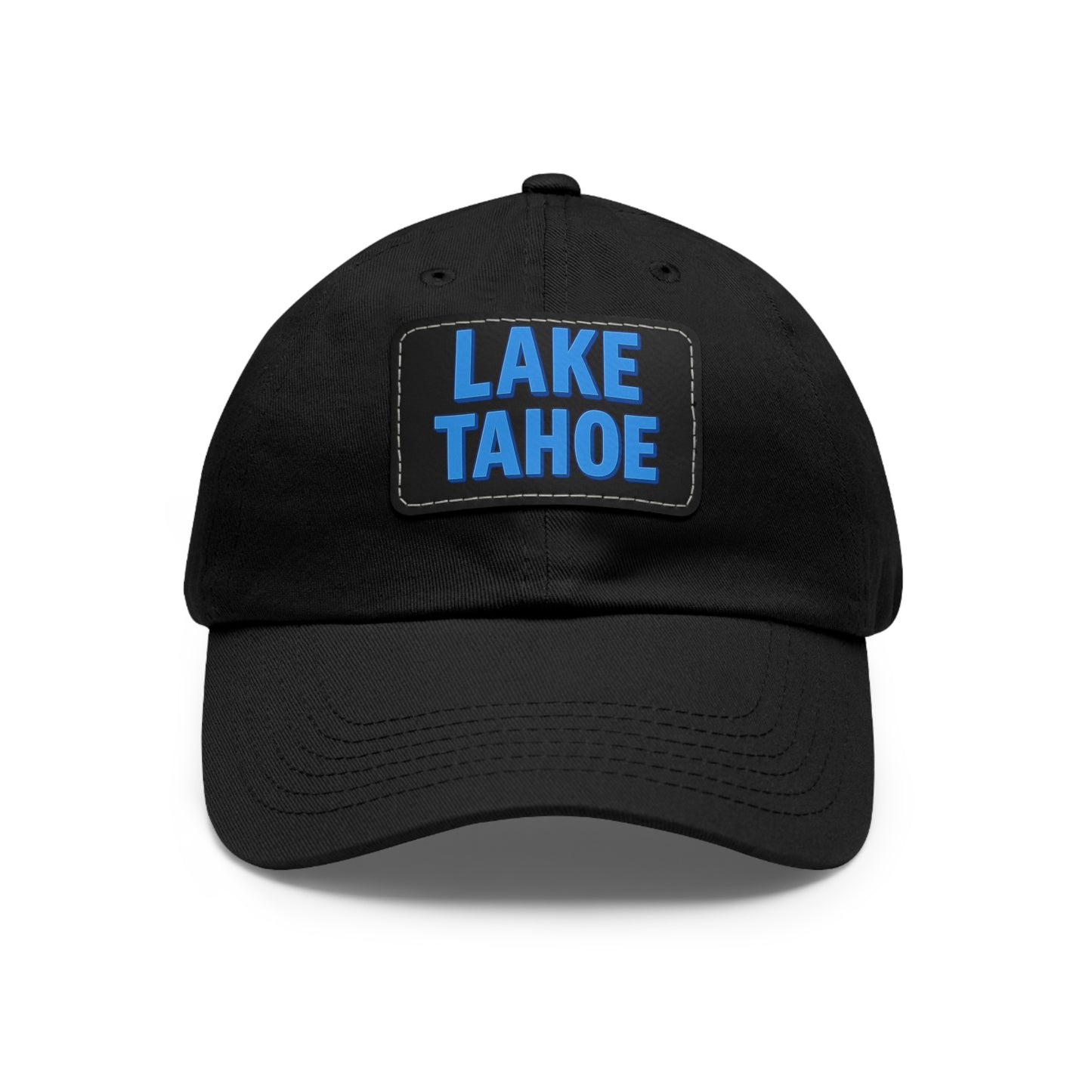 Lake Tahoe Dad Hat with Leather Patch (Rectangle)