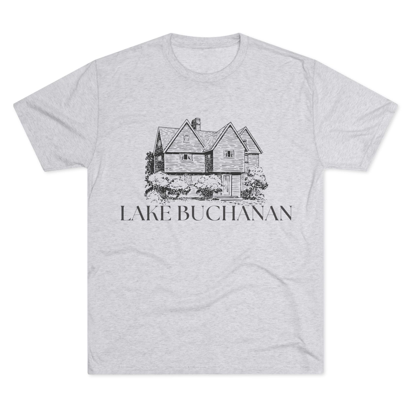 Lake Buchanan Unisex Tri-Blend Crew Tee, Casual T-Shirt, Summer Apparel, Lake House Shirt, Gift for Friends, Travel Tee