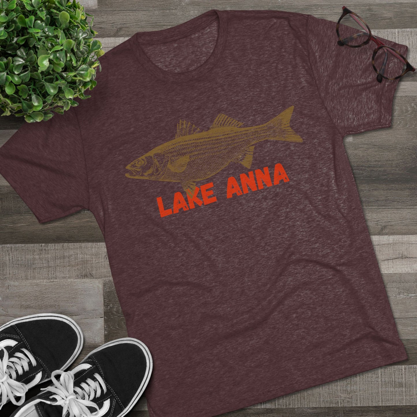 Lake Anna Fishing Tee, Unisex Crew Neck Shirt, Summer Lake Apparel, Gift for Fishermen, Outdoor Adventure T-Shirt, Lake House Style