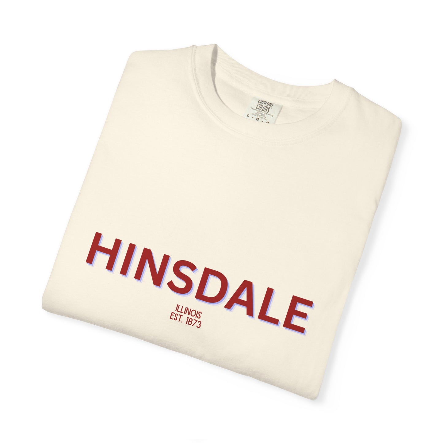 Hinsdale Garment-Dyed Unisex T-Shirt, Casual Tee, Vintage Style Shirt, Everyday Wear, Birthday Gift, Unique Apparel