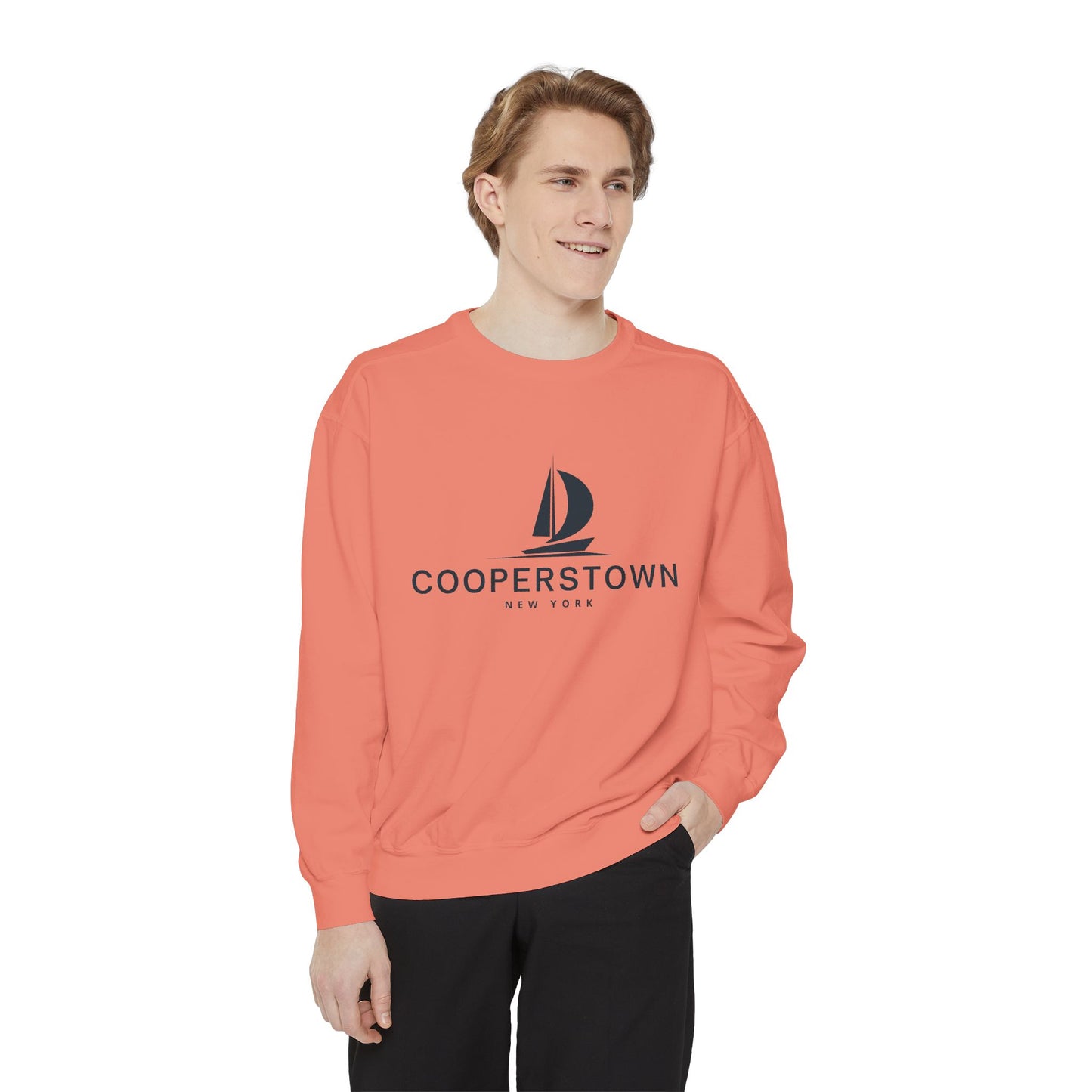 Cooperstown Vibes Unisex Sweatshirt | Garment-Dyed Comfort, Perfect for Casual Outings, Travel, Gifts, Autumn Days