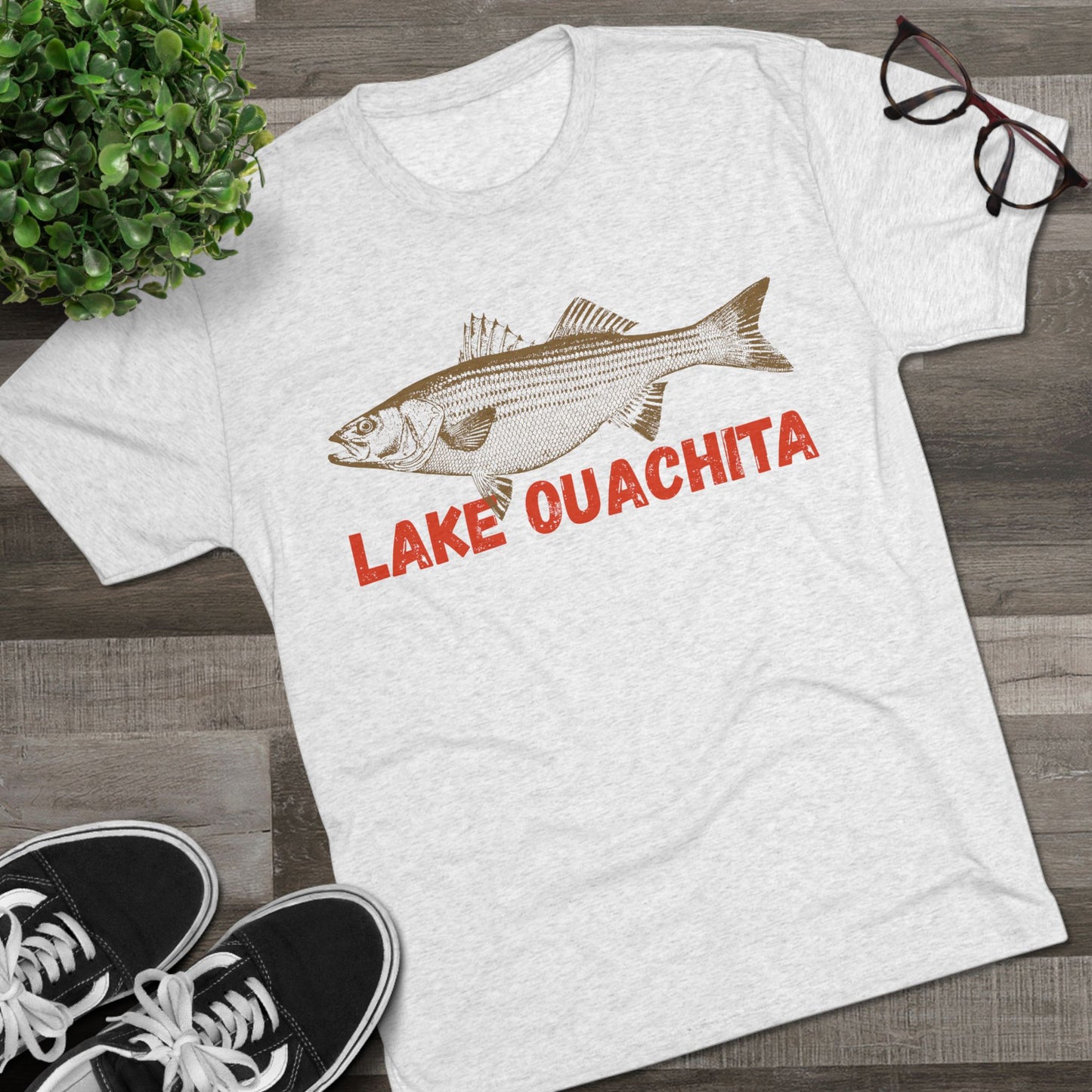 Lake Ouachita Fishing Tee, Unisex Crew Neck Shirt, Summer Lake Apparel, Gift for Fishermen, Outdoor Adventure T-Shirt, Lake House Style