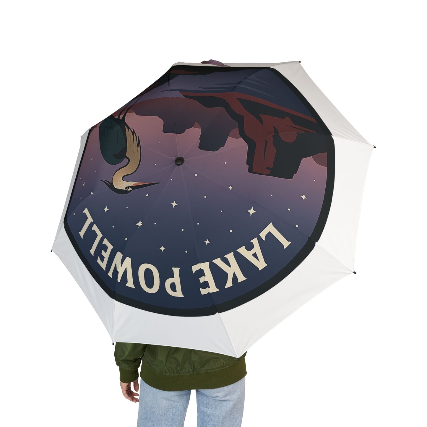 Lake Powell Semi-Automatic Foldable Umbrella, Travel Umbrella, Outdoor Gear, Gifts for Nature Lovers, Rainy Day Essential