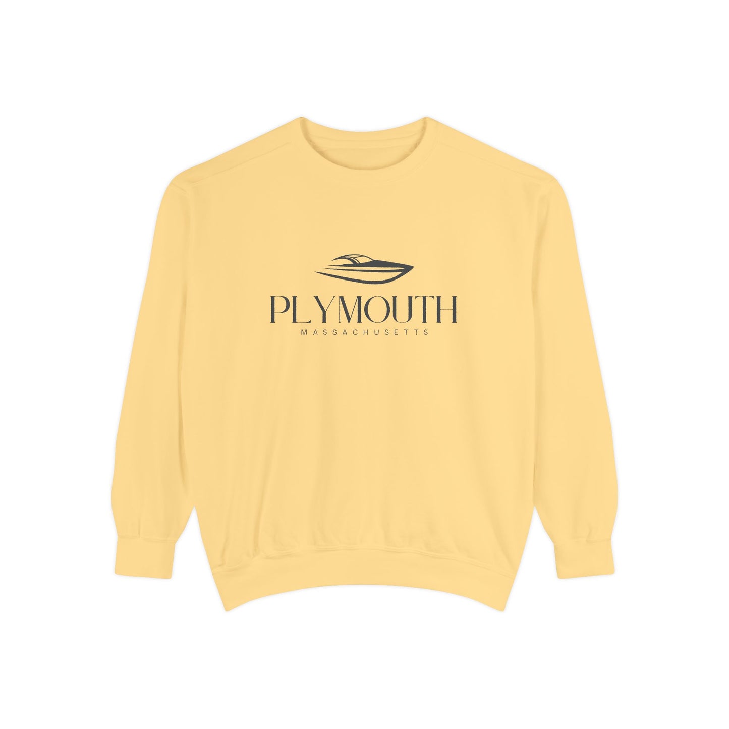Plymouth Chill Vibes Sweatshirt - Unisex Garment-Dyed Style, Perfect for Lounging