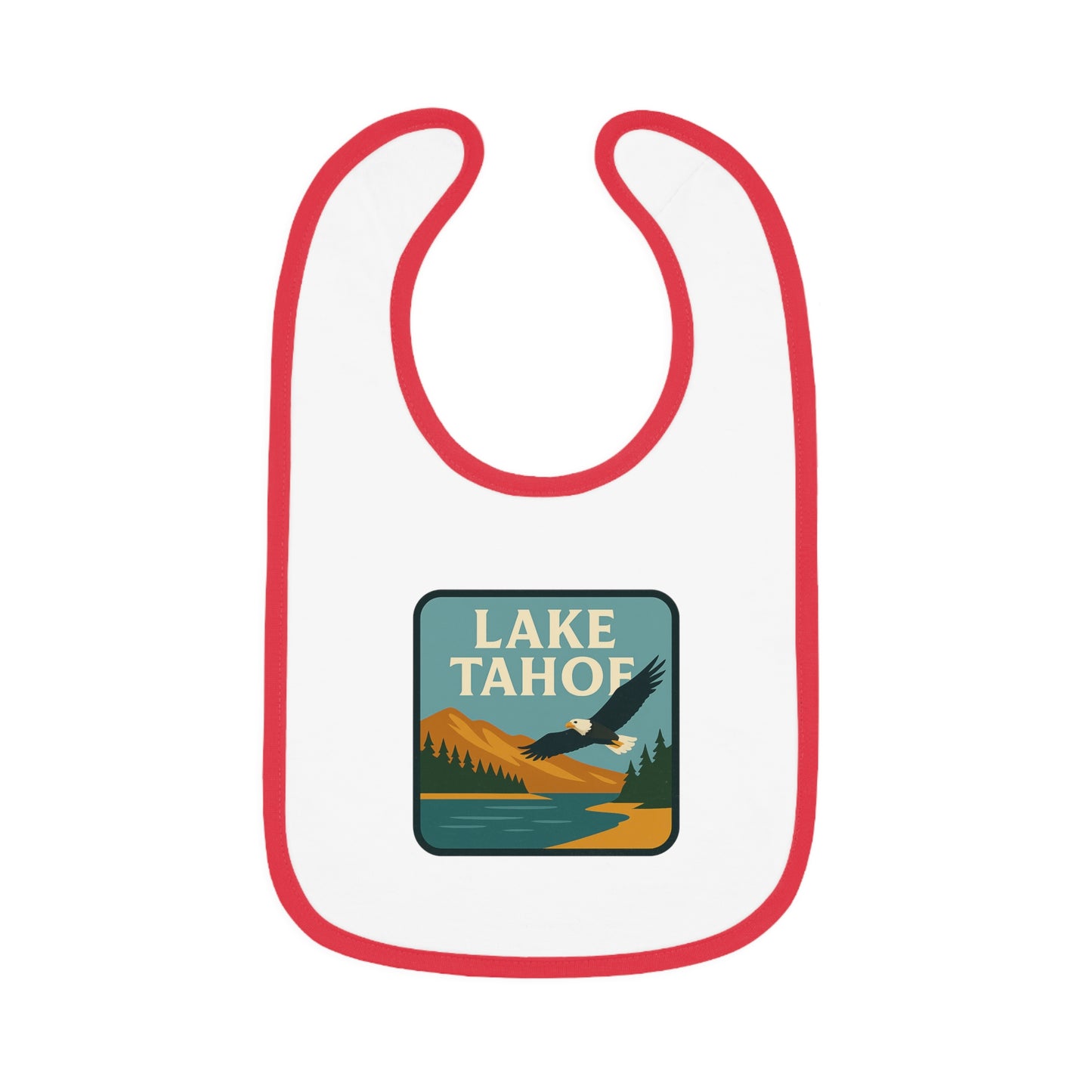 Lake Tahoe Baby Contrast Trim Jersey Bib