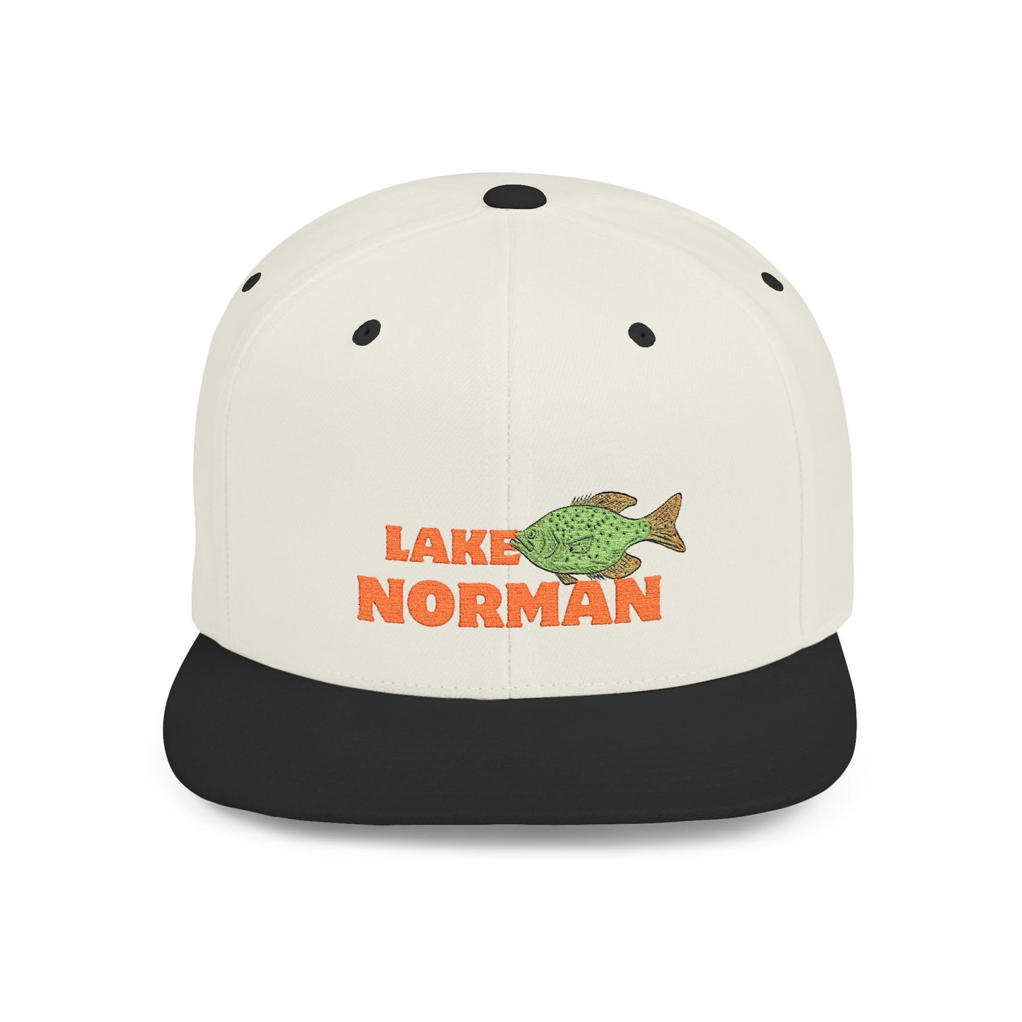 Lake Norman Fish Flat Bill Snapback Hat, Fishing Cap, Outdoor Gear, Lake House Gift, Summer Accessories, Stylish Headwear