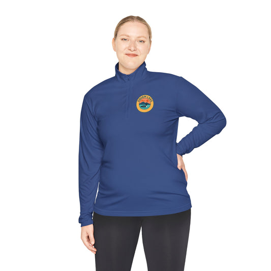 Cozy Unisex Quarter-Zip Pullover, Lake Apparel, Outdoor Gear, Relaxed Fit Layering, Gift for Nature Lovers