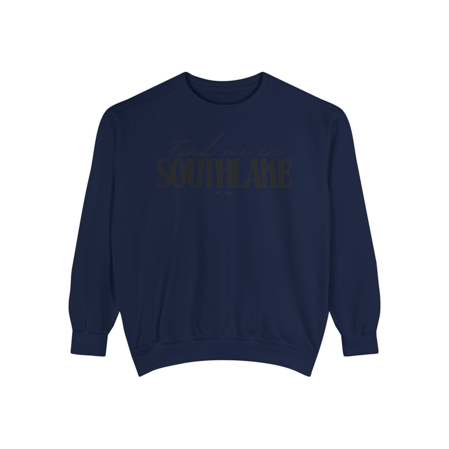 Southlake Cozy Sweatshirt, Unisex Garment-Dyed Crew, Casual Wear, Gift for Friends, Fall Fashion, Lounge Style