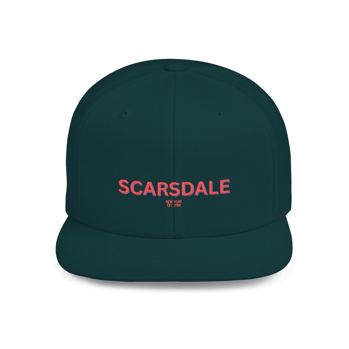 Scarsdale Stylish Flat Bill Snapback Hat with Scarsdale Design, Perfect for Casual Outings, Streetwear, Gifts, Festivals, Everyday Wear