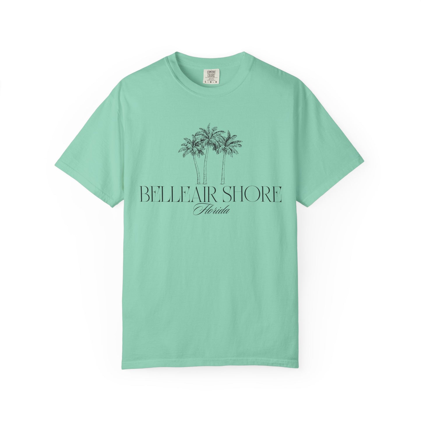 Belleair Shores Palm Tee - Unisex Garment-Dyed T-shirt, Summer Vibes Shirt, Beachwear, Casual Outfit, Gift for Beach Lovers, Vacation Essentials