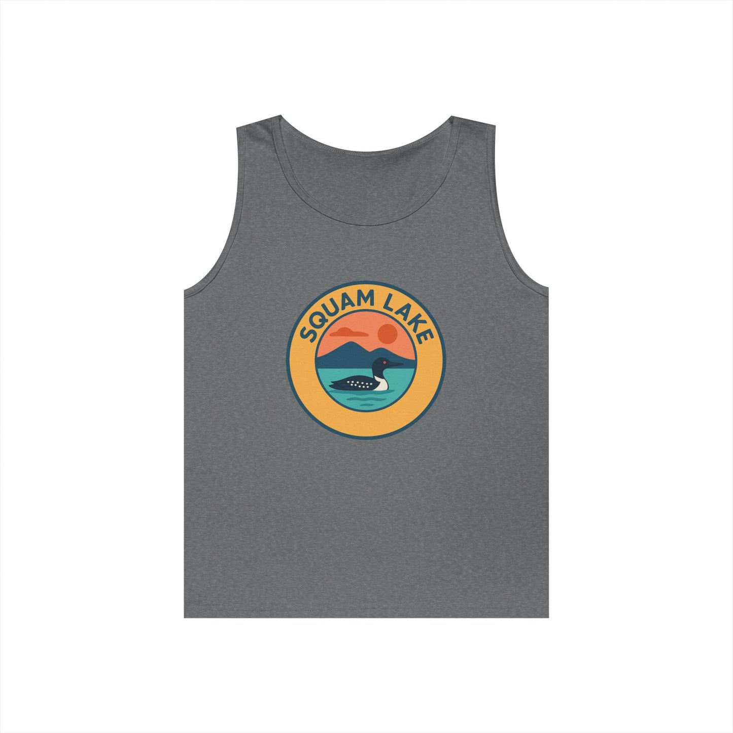 Squam Lake Vintage Unisex Heavy Cotton Tank Top, Summer Shirt, Lake Apparel, Outdoor Activity, Gift for Nature Lovers