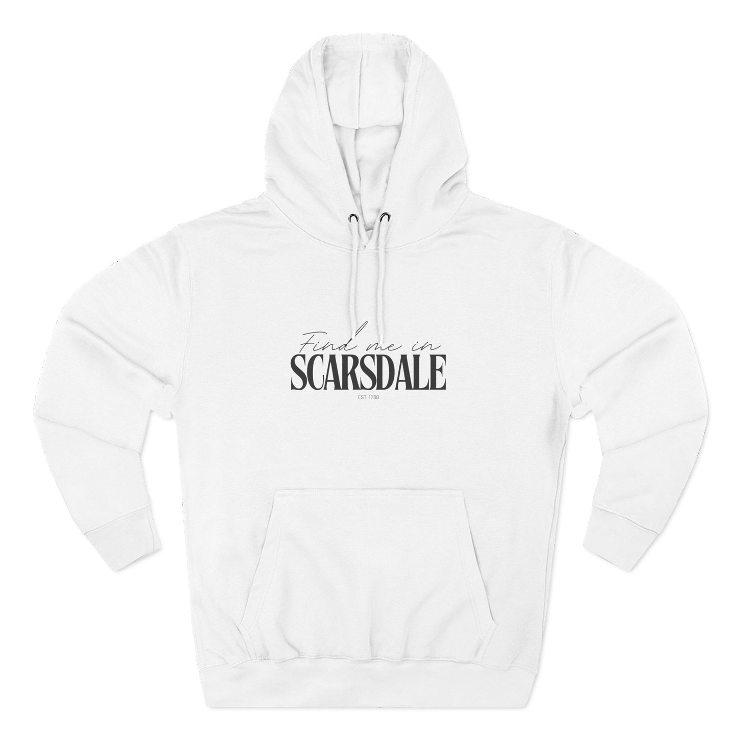Scarsdale Stylish Three-Panel Fleece Hoodie for Everyday Comfort, Personalized Gift, Casual Wear, Unisex Hoodie, Cozy Fashion