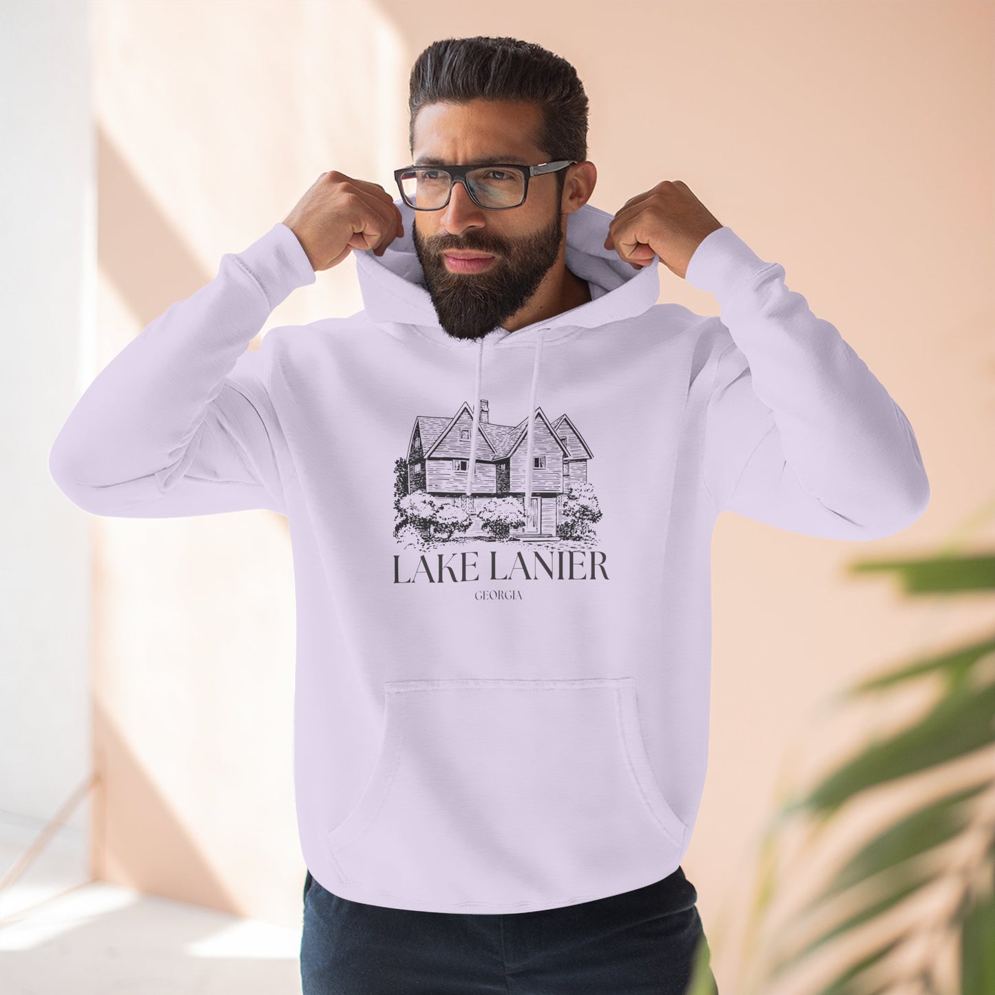 Cozy Lake Lanier Fleece Hoodie - Perfect for Relaxing, Outdoor Adventures, Gifts for Nature Lovers, Fall and Winter Apparel