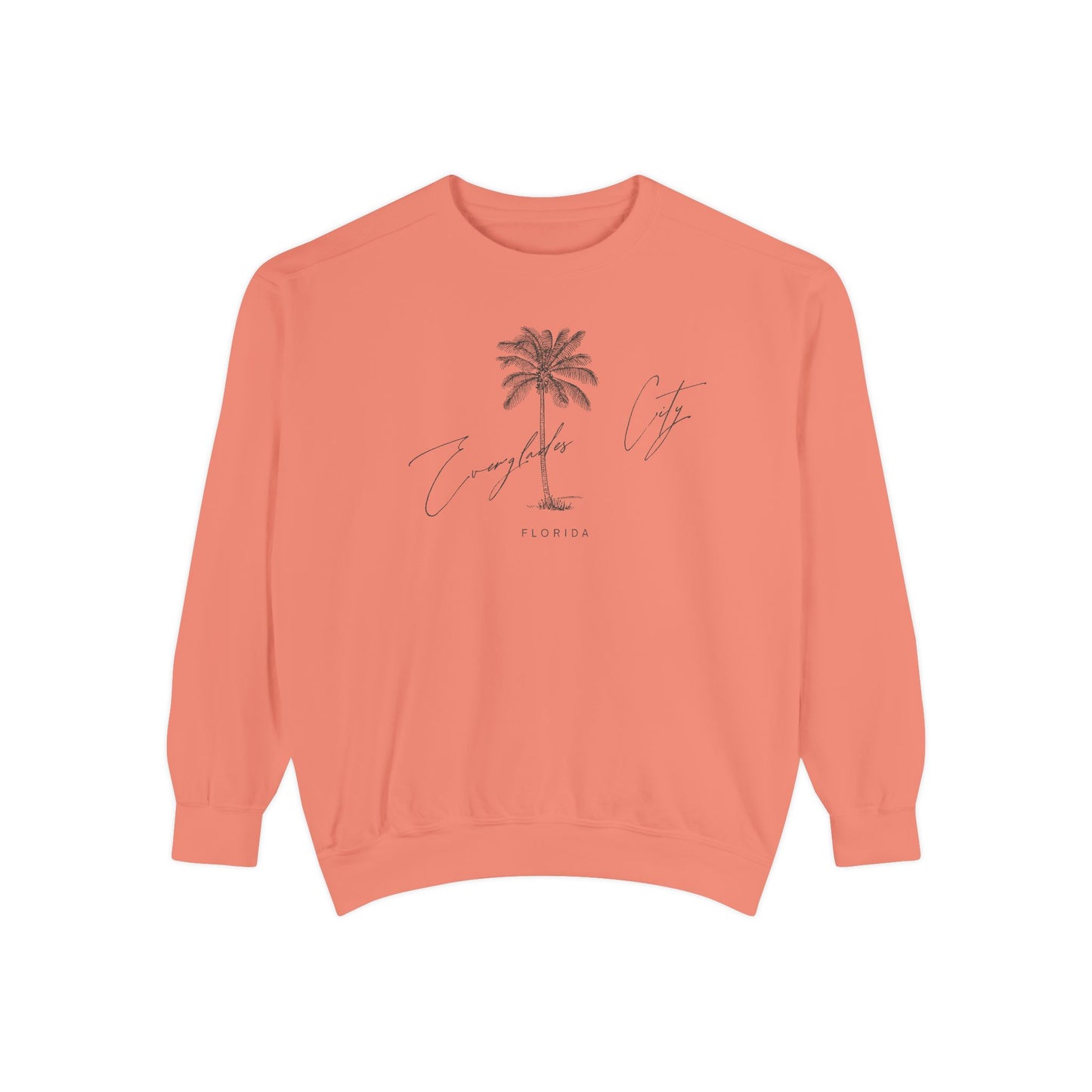 Everglades City Chill Vibes Sweatshirt - Unisex Garment-Dyed Style, Perfect for Lounging