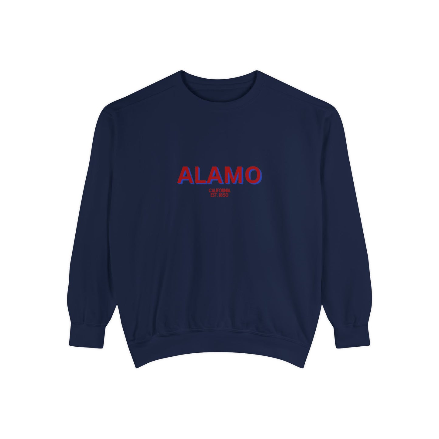 Alamo Unisex Garment-Dyed Sweatshirt | Cozy Fashion, Perfect for Casual Outings, Gifts, Fall & Winter Style, Everyday Comfort