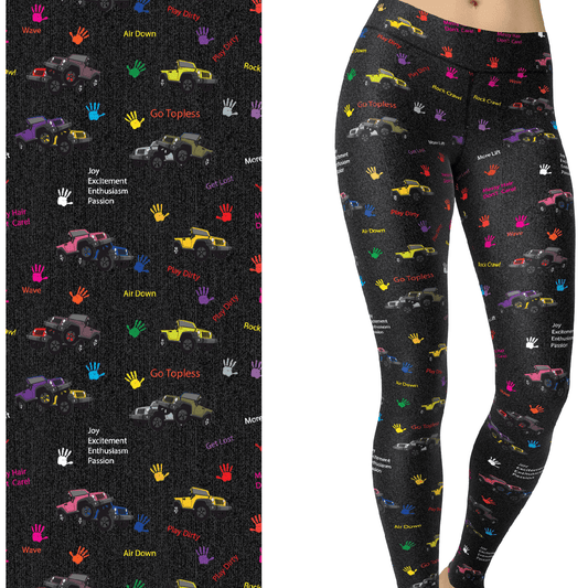Off Road 4x4 High Waist Buttery Soft Jeeper Pattern