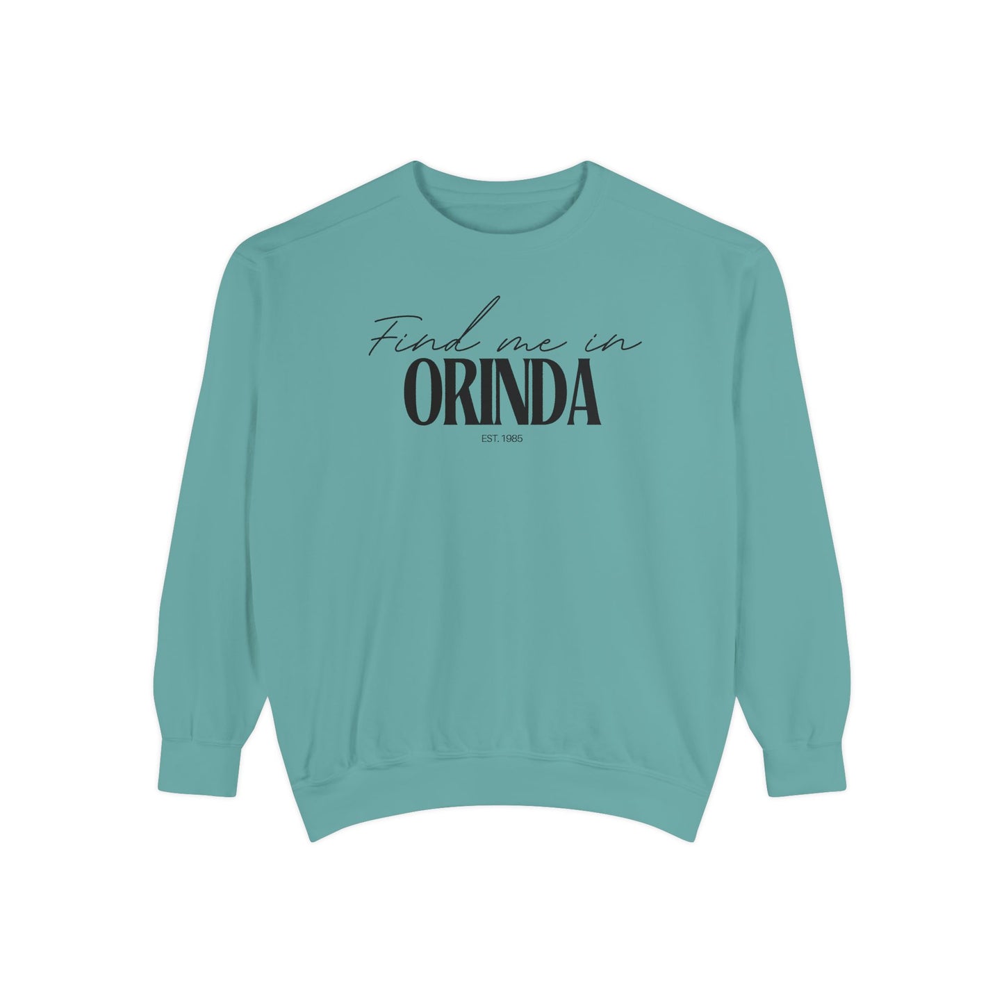 Orinda Cozy Sweatshirt, Unisex Garment-Dyed Crew, Casual Wear, Gift for Friends, Fall Fashion, Lounge Style