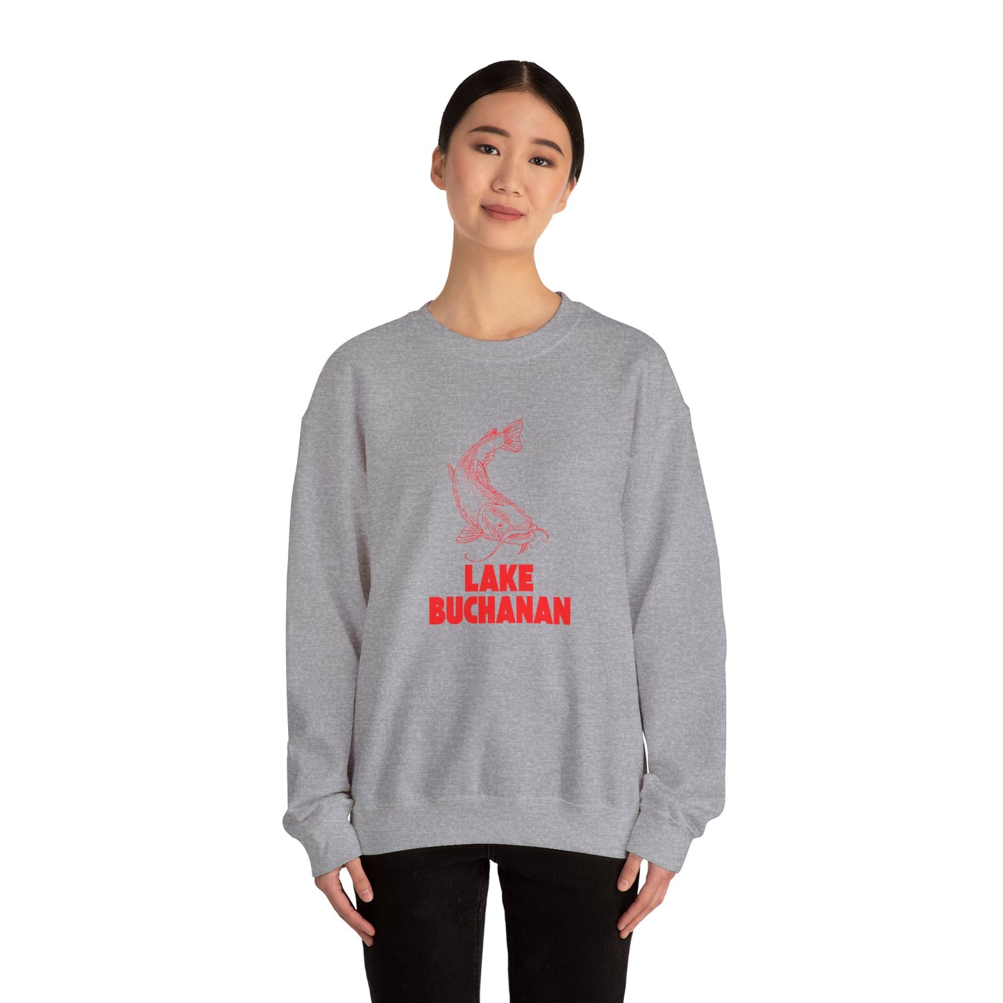 Lake Buchanan Fishing Sweatshirt, Cozy Crewneck, Perfect for Outdoorsy Lovers, Casual Wear, Gift for Nature Enthusiasts, Lake Life Apparel