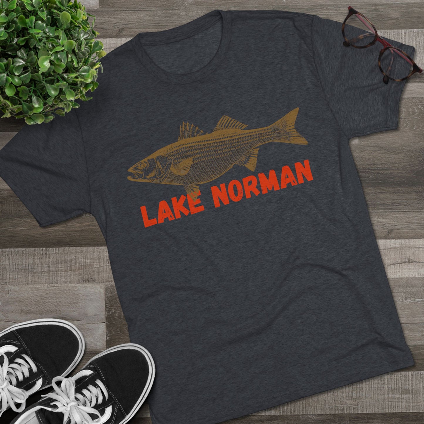 Lake Norman Fishing Tee, Unisex Crew Neck Shirt, Summer Lake Apparel, Gift for Fishermen, Outdoor Adventure T-Shirt, Lake House Style