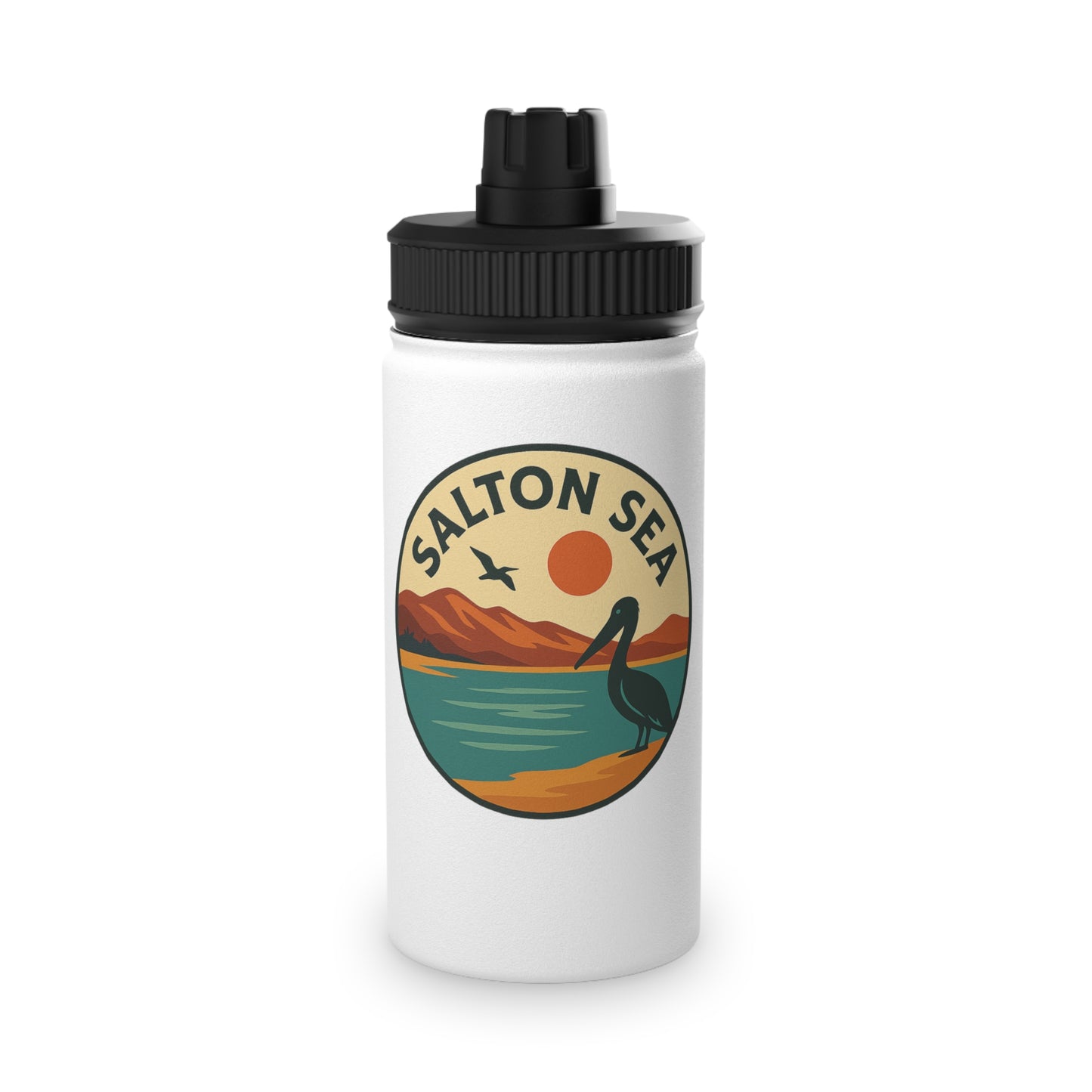 Salton Sea Stainless Steel Water Bottle, Sports Lid