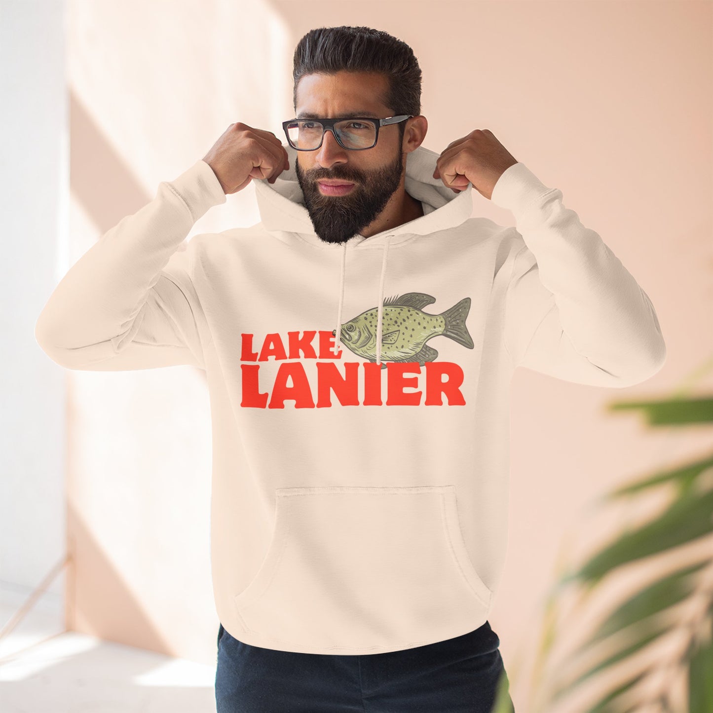 Lake Lanier Fleece Hoodie, Cozy Fishing Sweatshirt, Outdoor Adventure Wear, Unique Gift for Lake Lovers, Perfect for Fall and Winter