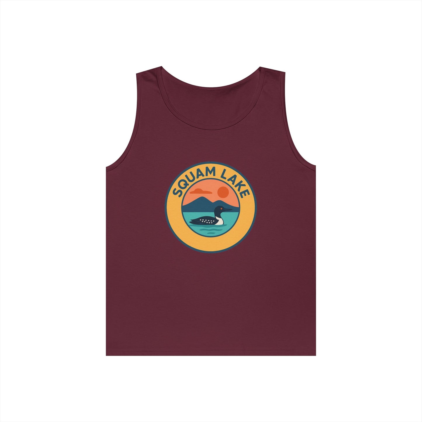 Squam Lake Vintage Unisex Heavy Cotton Tank Top, Summer Shirt, Lake Apparel, Outdoor Activity, Gift for Nature Lovers