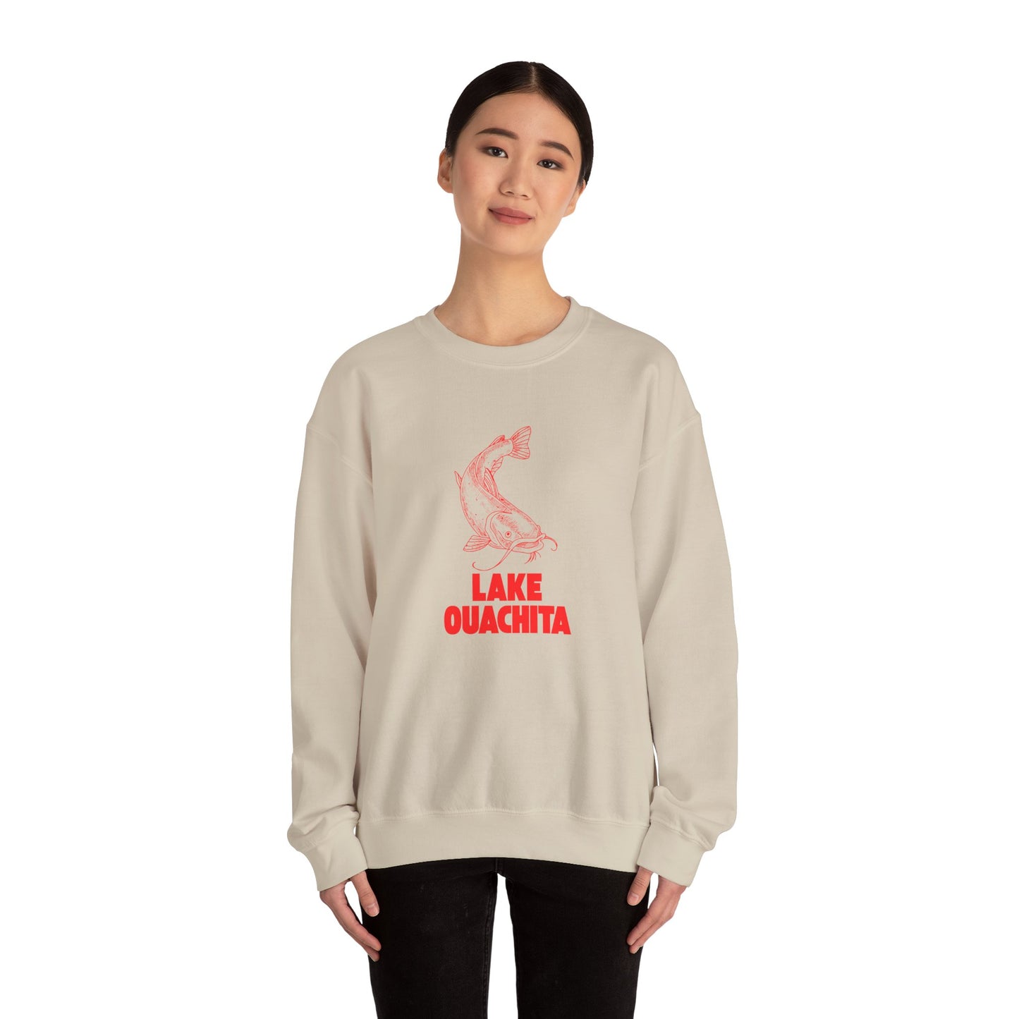 Lake Ouachita Fishing Sweatshirt, Cozy Crewneck, Perfect for Outdoorsy Lovers, Casual Wear, Gift for Nature Enthusiasts, Lake Life Apparel